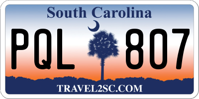 SC license plate PQL807