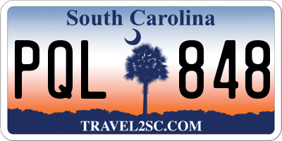 SC license plate PQL848