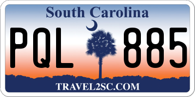 SC license plate PQL885