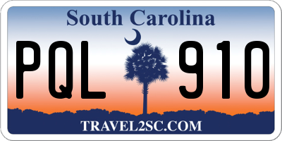 SC license plate PQL910