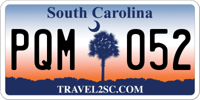 SC license plate PQM052