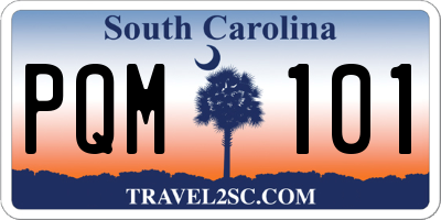 SC license plate PQM101