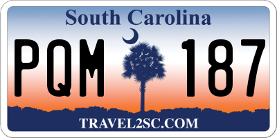 SC license plate PQM187
