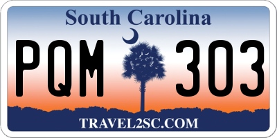 SC license plate PQM303