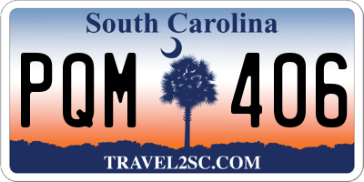 SC license plate PQM406