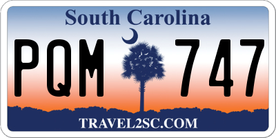 SC license plate PQM747