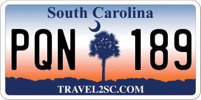 SC license plate PQN189