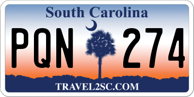 SC license plate PQN274
