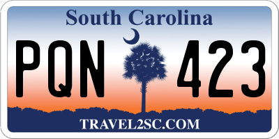 SC license plate PQN423