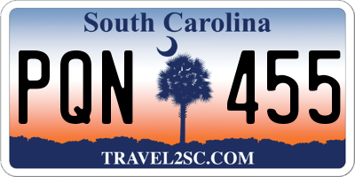 SC license plate PQN455