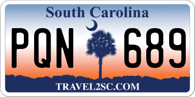 SC license plate PQN689
