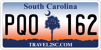SC license plate PQO162