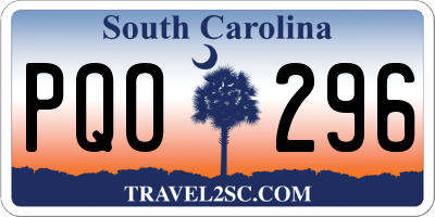 SC license plate PQO296