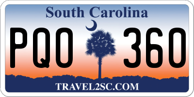 SC license plate PQO360