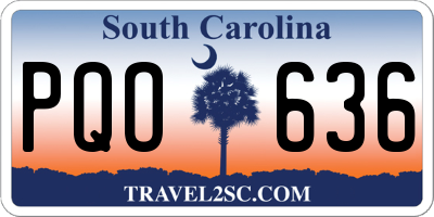 SC license plate PQO636