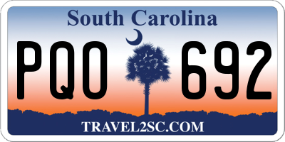 SC license plate PQO692