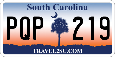 SC license plate PQP219