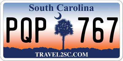 SC license plate PQP767