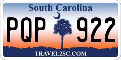 SC license plate PQP922