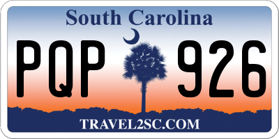 SC license plate PQP926