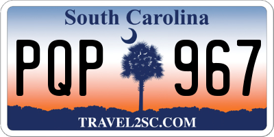 SC license plate PQP967
