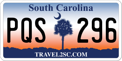SC license plate PQS296