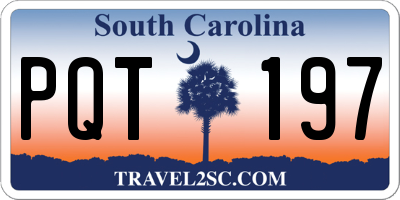 SC license plate PQT197
