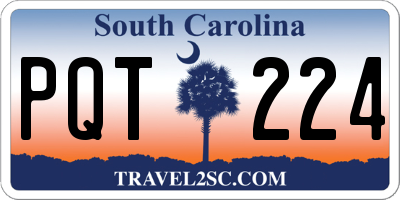 SC license plate PQT224