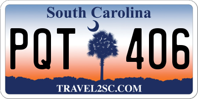 SC license plate PQT406
