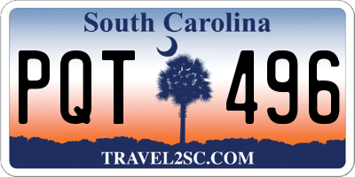 SC license plate PQT496