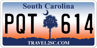 SC license plate PQT614