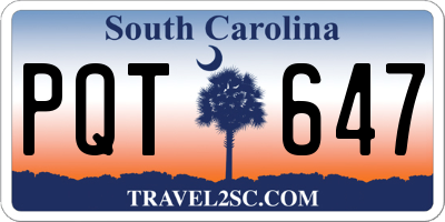 SC license plate PQT647