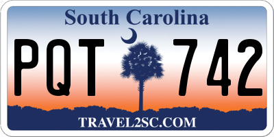 SC license plate PQT742