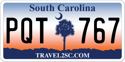 SC license plate PQT767