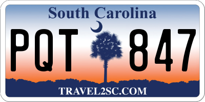 SC license plate PQT847