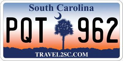 SC license plate PQT962