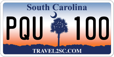 SC license plate PQU100