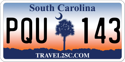 SC license plate PQU143