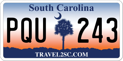 SC license plate PQU243