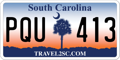 SC license plate PQU413