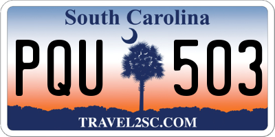 SC license plate PQU503