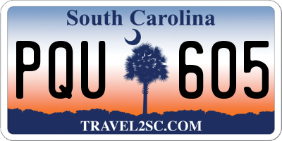 SC license plate PQU605