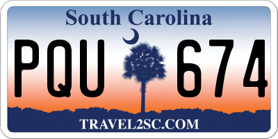SC license plate PQU674
