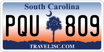 SC license plate PQU809