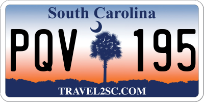 SC license plate PQV195