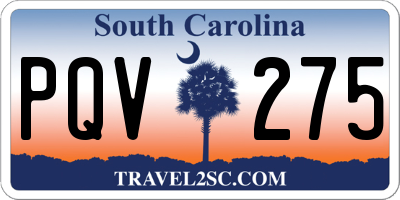 SC license plate PQV275