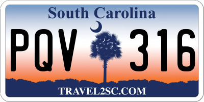 SC license plate PQV316