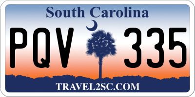SC license plate PQV335