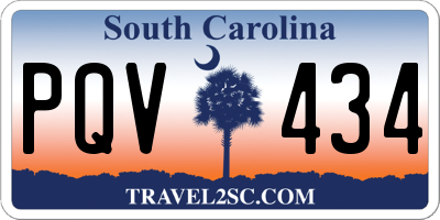 SC license plate PQV434
