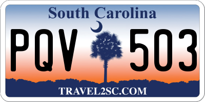 SC license plate PQV503
